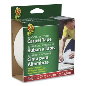Shurtech DUC 286372 - Duck Brand Indoor/Outdoor Carpet Tape - 25 yd Length x 1.88 Width - 1 / Roll - White