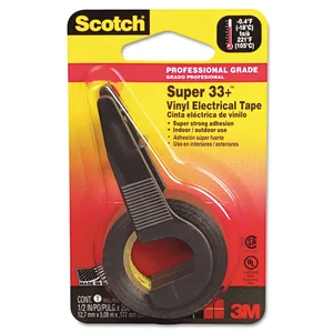 3m MMM 194 - Scotch Electrical Tape - 16.67 ft Length x 0.50 Width - Plastic - Vinyl Backing - Dispenser Included - 1 / Roll - Black