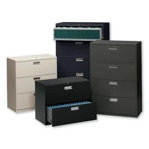 Hon Company HON 693LP - HON Brigade 600 Series 3-Drawer Lateral - 42 x 18 x 39.1 - 3 x Drawer(s) for File - A4, Legal, Letter - Lateral - Interlocking, Leveling Glide, Ball-bearing Suspension, Recessed Handle, Durable - Black - Baked Enamel - Steel - Recycled
