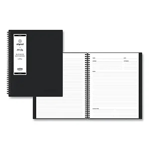 Blue Sky BLS 121454 - Aligned Business Notebook - 156 Pages - Twin Wirebound - Back Ruling Surface - Narrow Ruled - 8 1/2 x 11 - 11 x 8.50.4 - Black Binder - Black Cover - Heavyweight Cover, Durable Cover, Wear Resistant, Tear Resistant - 1 Each