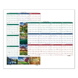 House Of Doolittle 3930 - Reversible Nature Scene Laminated Wall Calendar 2024