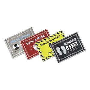 Apache Mills 3984528792X3 - Social Distance Message Floor Mat - Red/Black 24x36