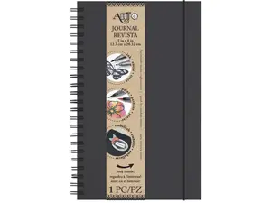 Bulk Buys CH364 - Art-C 5" x 8" Spiralbound Journal - Black Cover
