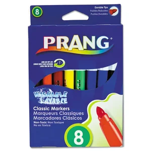 Dixon Ticonderoga Co. DIX 80680 - Prang Bullet Tip Washable Master Pack Art Markers - Broad Marker Point - Bullet Marker Point Style - Assorted - White Barrel - 8 / Set