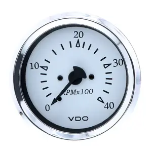 Vdo 333-15272 - 85MM Diesel Tachometer for Marine Use - White Dial