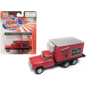 Classic Metal Works 30508 - 1960 Ford Box Refrigerated Truck Model - Carling Beer Red