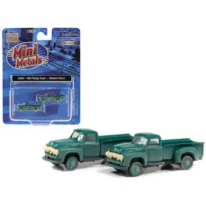 Classic Metal Works 50404 - 1954 Ford Pickup Trucks Meadow Green (Dirty/Weathered) - Set of 2