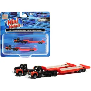 Classic Metal Works 51193 - 1954 IH R-190 Tractor Truck with Lowboy Trailer Set