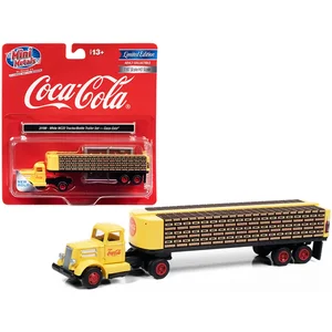 Classic Metal Works CMW31199 - 1/87 Scale White WC22 Truck Tractor with Bottle Trailer - Coca-Cola