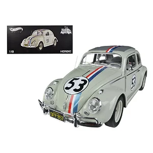 Hot Wheels BCJ94 - 1:18 Diecast 1963 Volkswagen Beetle Herbie #53 Model Car