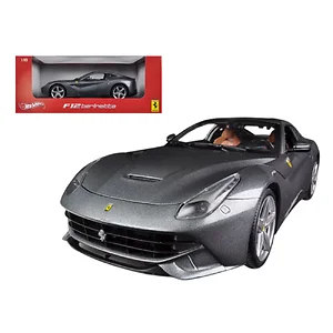 Hot Wheels BCJ74 - Ferrari F12 Berlinetta Grey Diecast Model 1:18