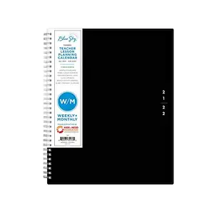 Blue Sky BLS 134433 - Academic Year Teachers Lesson Planner - Academic/Professional - Weekly, Monthly - 1 Year - July 2021 till June 2022 - 1 Week, 1 Month Double Page Layout - White Sheet - Paper - Black - 8.5 Width - Holiday Listing, Ruled Journal Page, Daily Block, Notes Area, Reference Month, Printed, Flexible Cover, Durable Cover, Coated Tab, Project Section, Birthday Calendar, ... - 1 Each