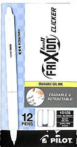 Pilot PIL15128 - FRIXION CLICKER ERASABLE GEL PEN - 0.5MM - WHITE BARREL