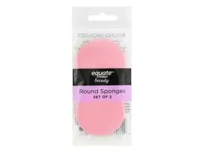 Bulk Buys HR490 - Equate 2-Pack Hot Pink Round Makeup Sponges