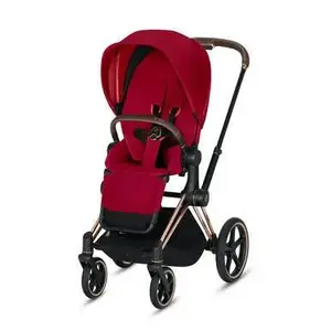 Cybex 519003315 - Priam 3-in-1 Travel System Rose Gold with Brown Details Baby Stroller ? True Red