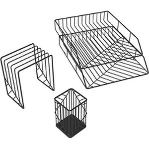 U Brands UBR 2004U0001 - Vena Desk Organizer Set - Black - 1 Each