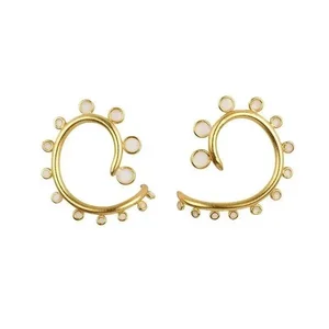 Claudia G Collection E9079 - Charming Gold Plated Snail Earrings with Enamel Dots