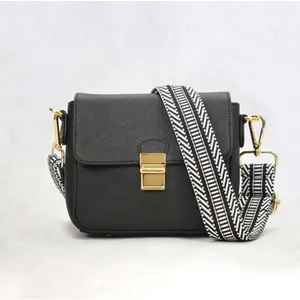 Claudia G Collection H0013.21 - Tiny Leather Crossbody Bag with Chain Strap - Black