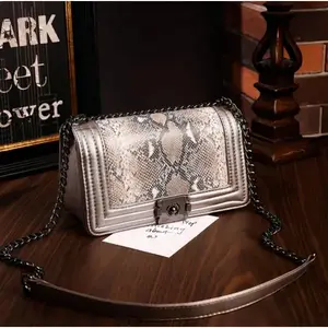 Claudia G Collection H0105.2 - Bertha Bronze Python Texture Shoulder Bag