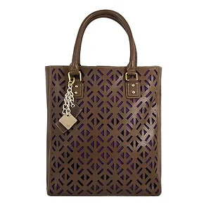 Claudia G Collection H0024.2 - Elegant Chocolate Leather Handbag with Removable Drops