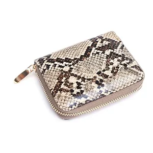 Claudia G Collection W2010.1 - Stylish Tan Python Zipper Wallet for Everyday Use