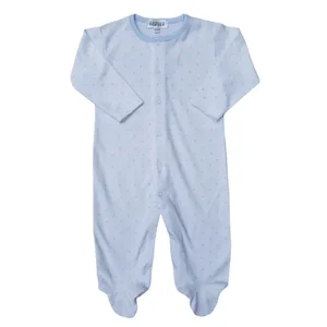 Benben Apparel FBD - Baby Footie Pajamas with Blue Dots - Size 0-3 Months