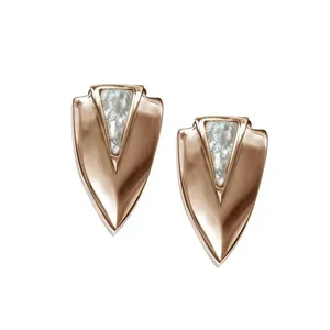 Claudia G Collection E8030.3 - Rose Gold Chevron Earrings - Elegant Hypoallergenic Design