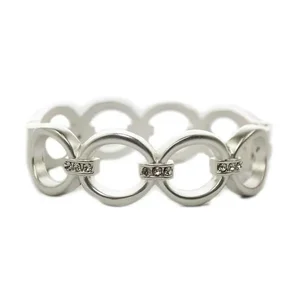 Claudia G Collection CG1003.2 - Elegant Silver Loopsy Bracelet with Rhinestone Accents