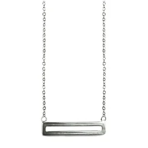 Claudia G Collection N9003 - Modern Sterling Silver Bar Necklace with Extension