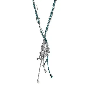 Claudia G Collection N6027.2 - Serenity Rhinestone Feather Necklace