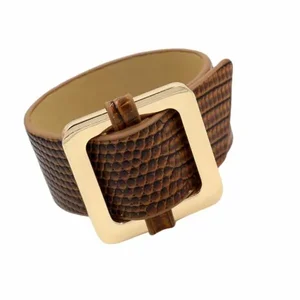 Claudia G Collection B9000.1 - Elegant Coffee Square Lock Bracelet for Everyday Wear