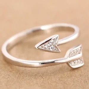 Claudia G Collection R9002 - Stylish Adjustable Arrow Rhinestone Ring