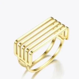 Claudia G Collection B9019.1 - Elegant 18K Gold Vermeil Stainless Steel Cuff