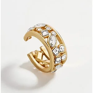 Claudia G Collection E9111 - Elegant Gold-Plated Cubic Zirconia Ear Cuffs