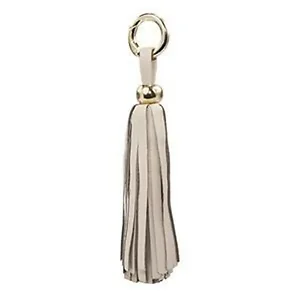 Claudia G Collection K3007.1 - Nude and Gold Leather Bag Tassel Keychain