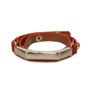 Claudia G Collection B7014.1 - Elegant Orange Sash Leather Bracelet with Adjustable Clasp