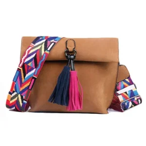 Claudia G Collection H0063.2 - Stylish Brandy Crossbody Bag in Brown with Tassels