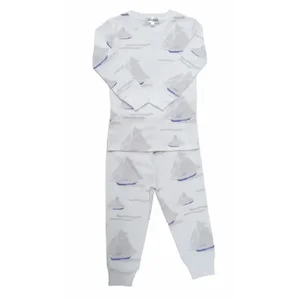 Benben Apparel PS - Blue and White Sailboat Pajamas - Toddler Size 2T