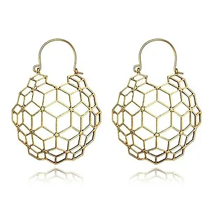 Claudia G Collection E9021.1 - Elegant Gold QueenB Earrings for Confident Style