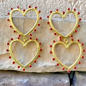 Claudia G Collection E9084 - Charming Heart Connect Earrings