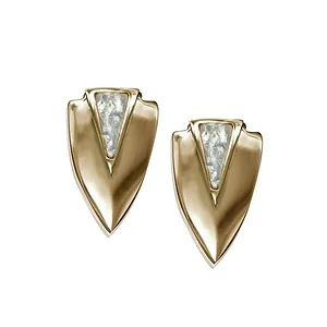 Claudia G Collection E8030.1 - Gold Chevron Drop Earrings - Elegant Fashion Accessory