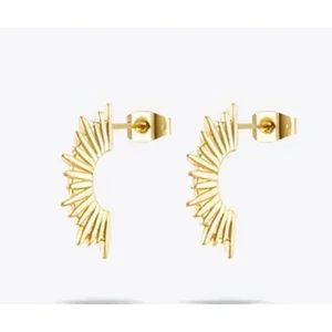 Claudia G Collection E9104.1 - Gold-Plated Spiky Half Moon Earrings
