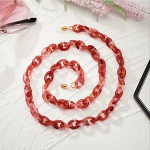 Claudia G Collection G5014.7 - Burgundy Glasses & Mask Chain for Everyday Style