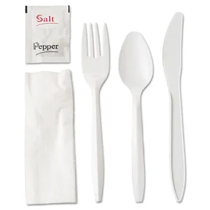 Gen 705453 - Wrapped Cutlery Kit with Napkin and Condiments, 500 ct