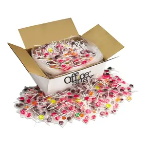 Office Snax, Inc. OFX 00004 - Office Snax Lick Stix Fruit Flavor Sucker Candy - Fruit - 18 lb - 1440 / Carton