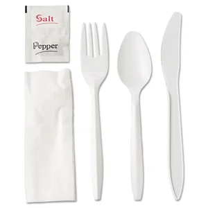 Gen 705454 - Wrapped Cutlery Kit with Napkin & Condiments, 250 Count
