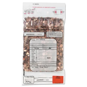Mmf Industries MMF 231042120 - MMF Tamper Evident Coin Tote Bags - 12.50 Width x 21.50 Length x 6.50 mil (165 Micron) Thickness - Clear - Film - 100/Box