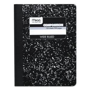 Mead Products 09910 - Composition Notebook - 9.75" x 7.5", 100 Sheets, Black