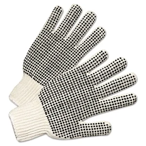 Anchor Audio 708SKBS - Knit PVC Dot String Gloves - Large, 12 Pairs