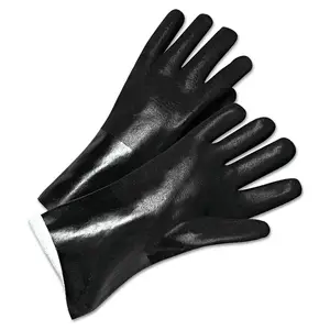 Anchor Audio J1047RF - PVC Coated Jersey-Lined Gloves - Black - 14 In. Long